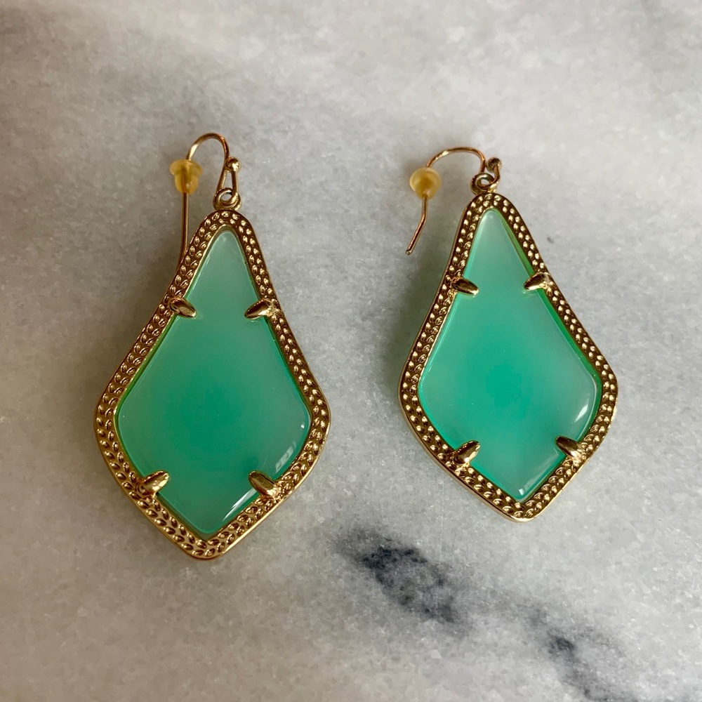 Kendra Scott Alex Earrings (GOLD & TEAL)